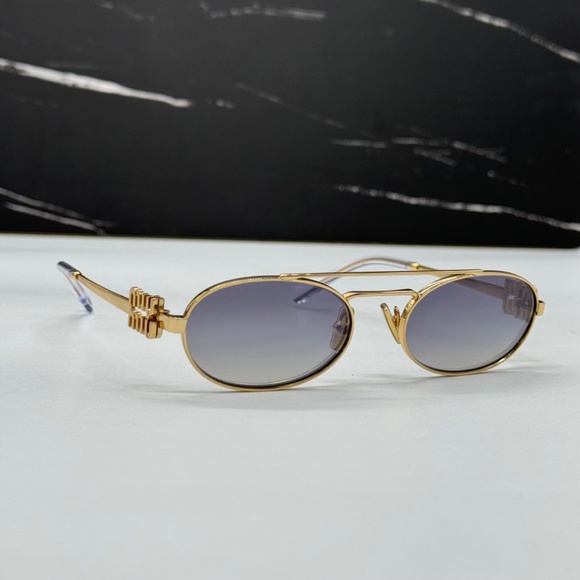 NEW MU54ZS 5AK30C MIU MIU WOMEN SUNGLASSES MU 54ZS 5AK30C GOLD OVAL SMU 54Y main image 10
